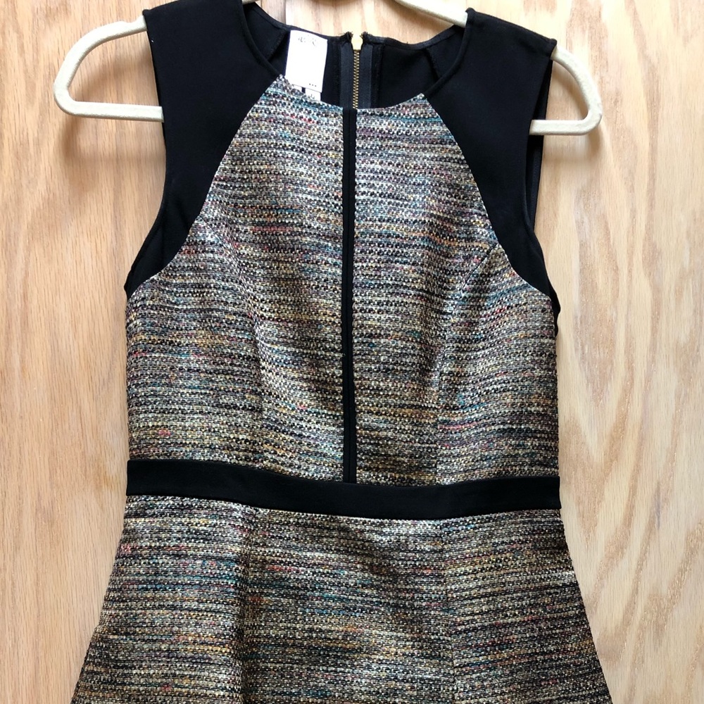 Ali Ro fit and flare metallic dress